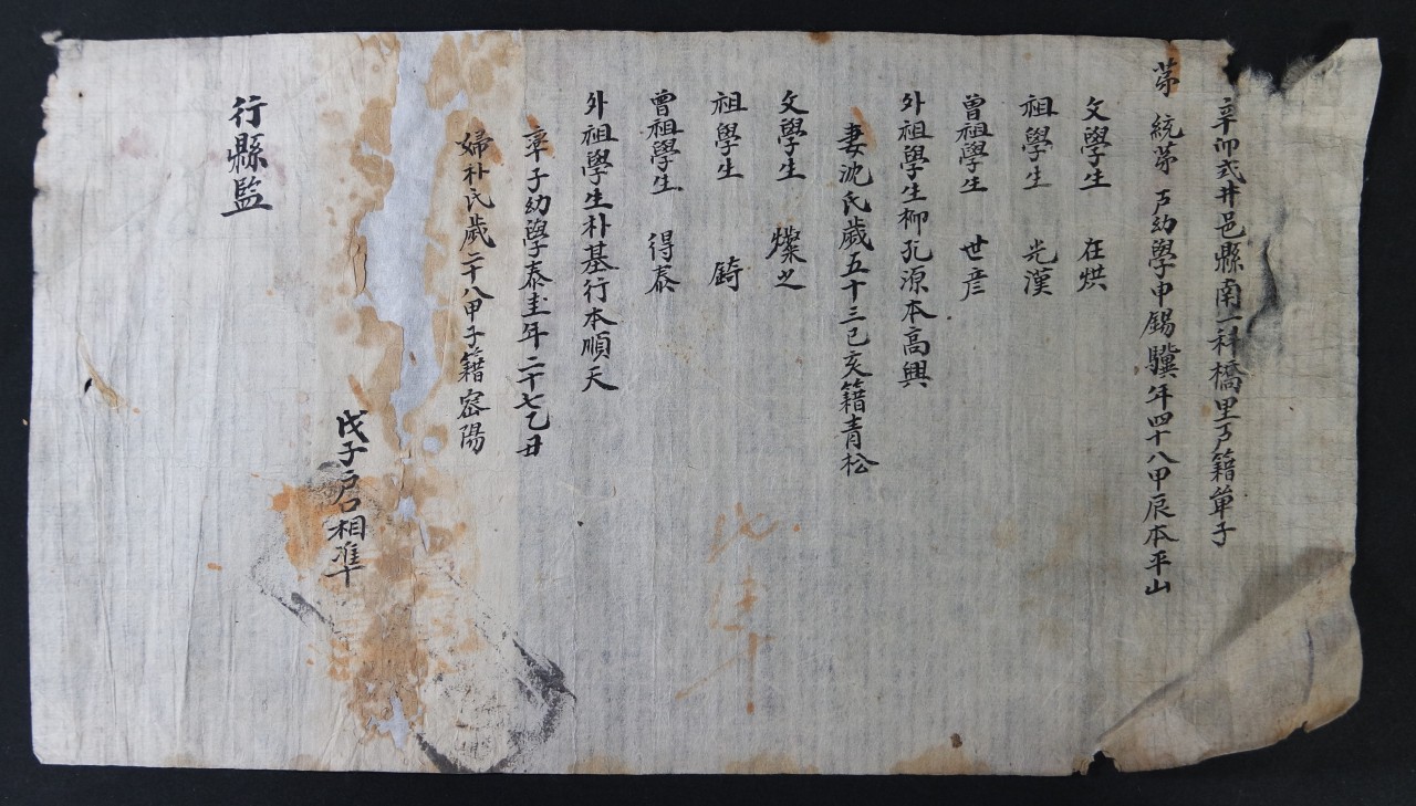 井邑縣(정읍현)의 신묘식 호적단자