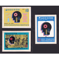 제2회 학생실기종합경진대회 기념우표 원도 3매