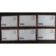 1965년 1월10일 발행 “34원” 청색 항공서간 미사용 6매