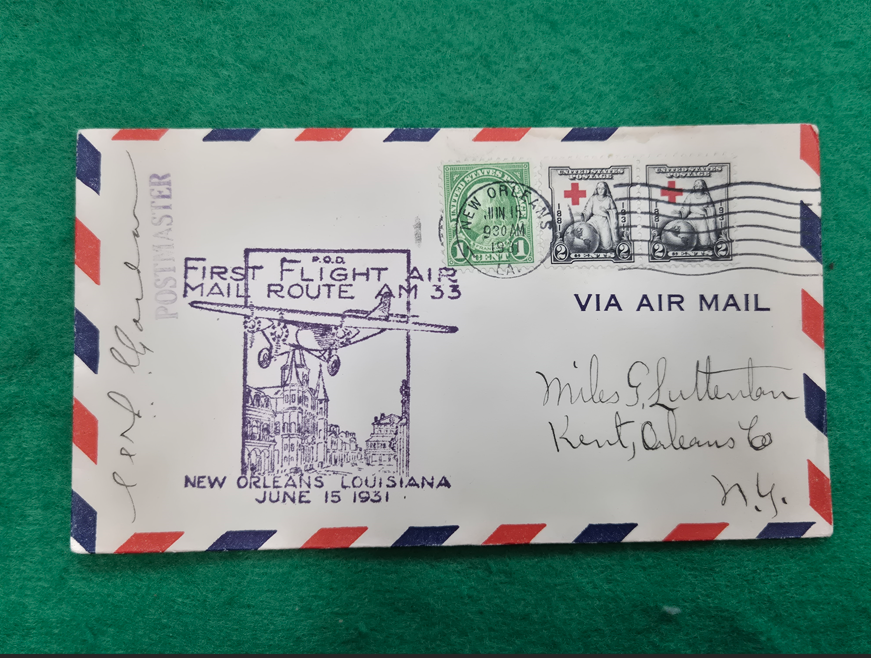 FIRST FLIGHT AIR MAIL -NEW ORLEANS LOUISIANA JUNE 15 1931